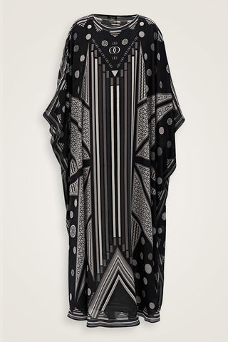 Esen Yolu Siyah İpek Kaftan
