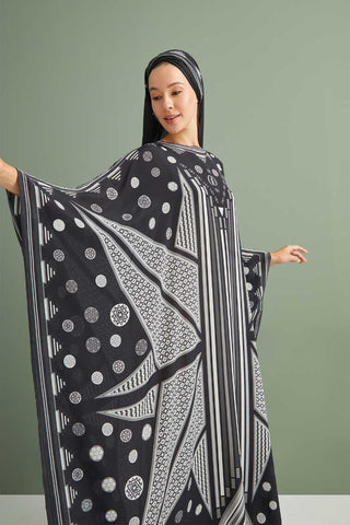 Esen Yolu Siyah İpek Kaftan