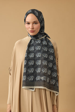 Esma Koleksiyonu [D] Gece Pamuk İpek Şal 70x200
