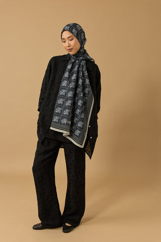 Esma Koleksiyonu [L] Gece Pamuk İpek Şal 70x200