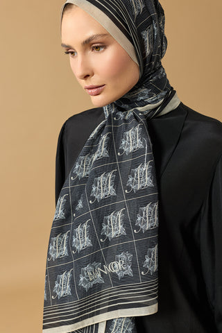 Esma Koleksiyonu [M] Gece Pamuk İpek Şal 70x200
