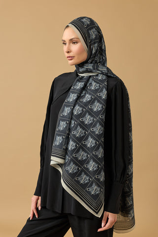 Esma Koleksiyonu [N] Gece Pamuk İpek Şal 70x200