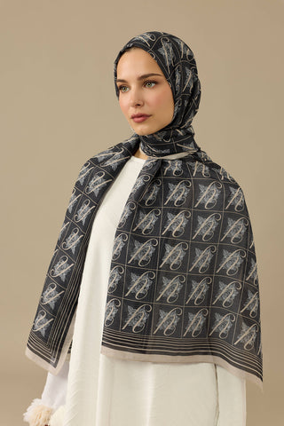 Esma Koleksiyonu [Y] Gece Pamuk İpek Şal 70x200