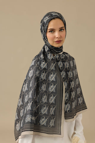 Esma Koleksiyonu [Y] Gece Pamuk İpek Şal 70x200