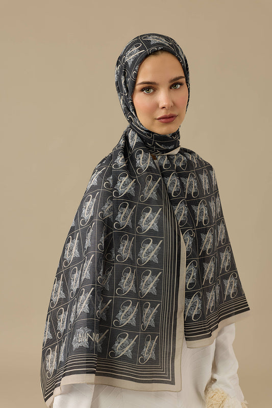 Esma Koleksiyonu [Y] Gece Pamuk İpek Şal 70x200