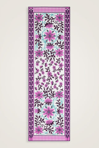 Garp Çiçeği Pembe Krep İpek Kaftan Şalı 70x210