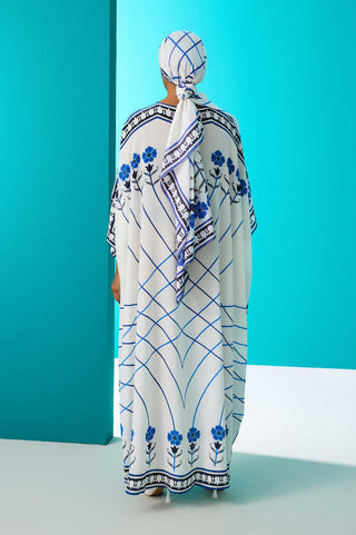 Geçit Beyaz İpek Kaftan