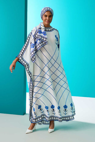 Geçit Beyaz İpek Kaftan