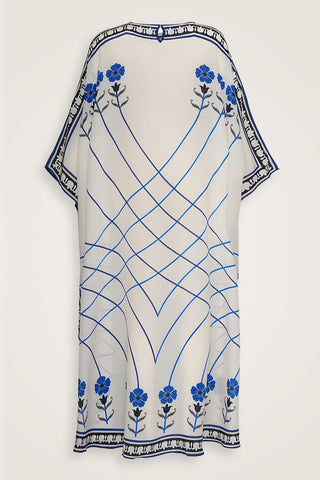 Geçit Beyaz İpek Kaftan