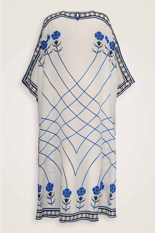 Geçit Beyaz İpek Kaftan