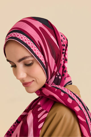 Gelincik Bordo Pamuk Floş Şal 72x212