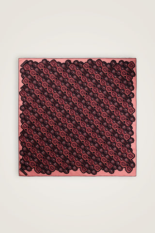 Girdap Bordo Tivil İpek Eşarp 95x95