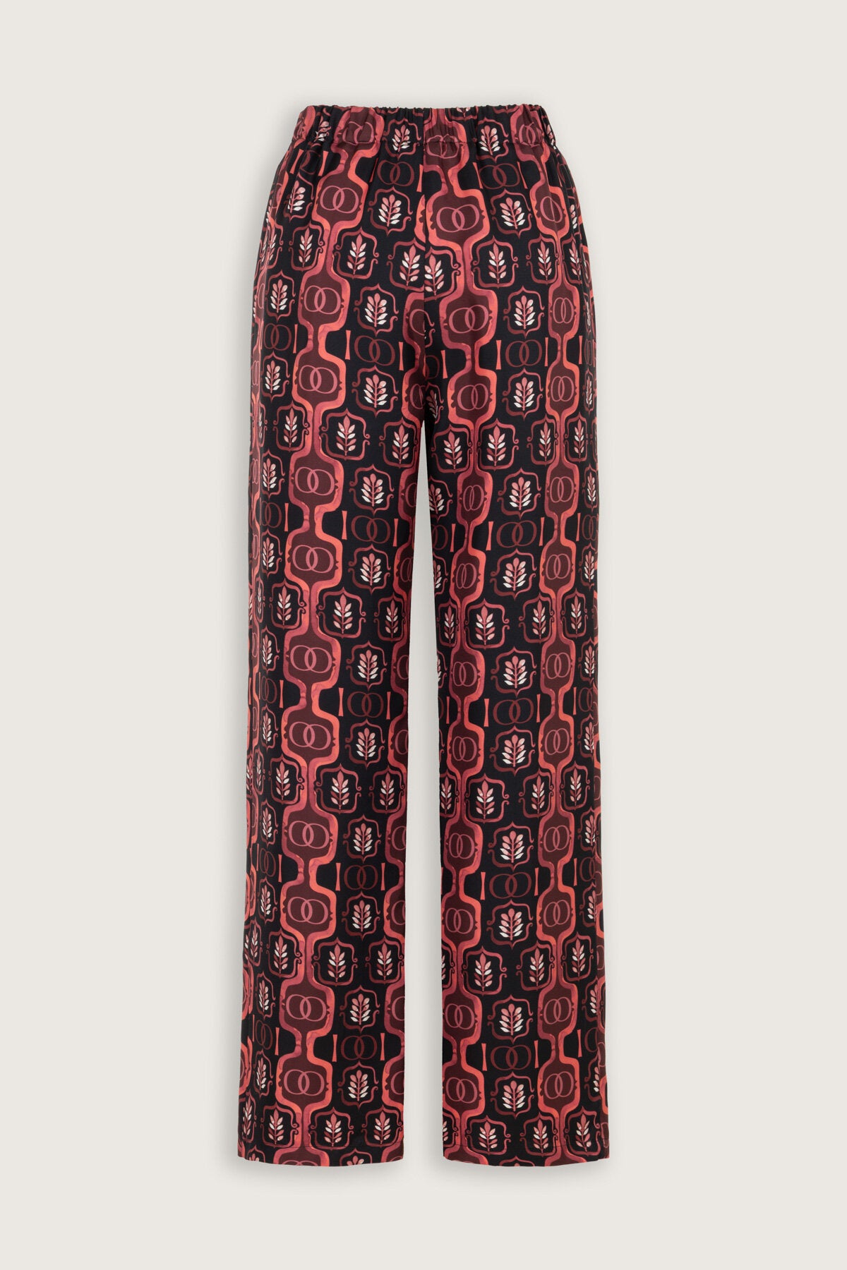 Girdap Bordo Tivil İpek Pantolon Pijama