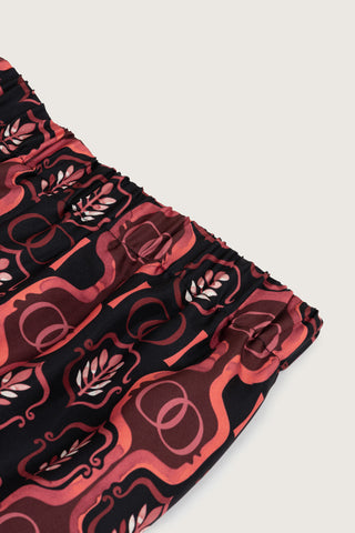 Girdap Bordo Tivil İpek Pantolon Pijama