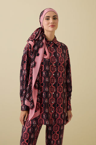 Girdap İpek Bordo Pijama Şalı 70x210