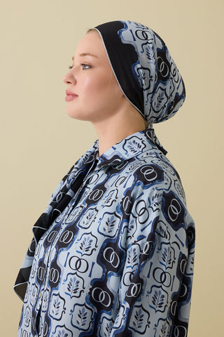 Girdap İpek Mavi Pijama Şalı 70x210