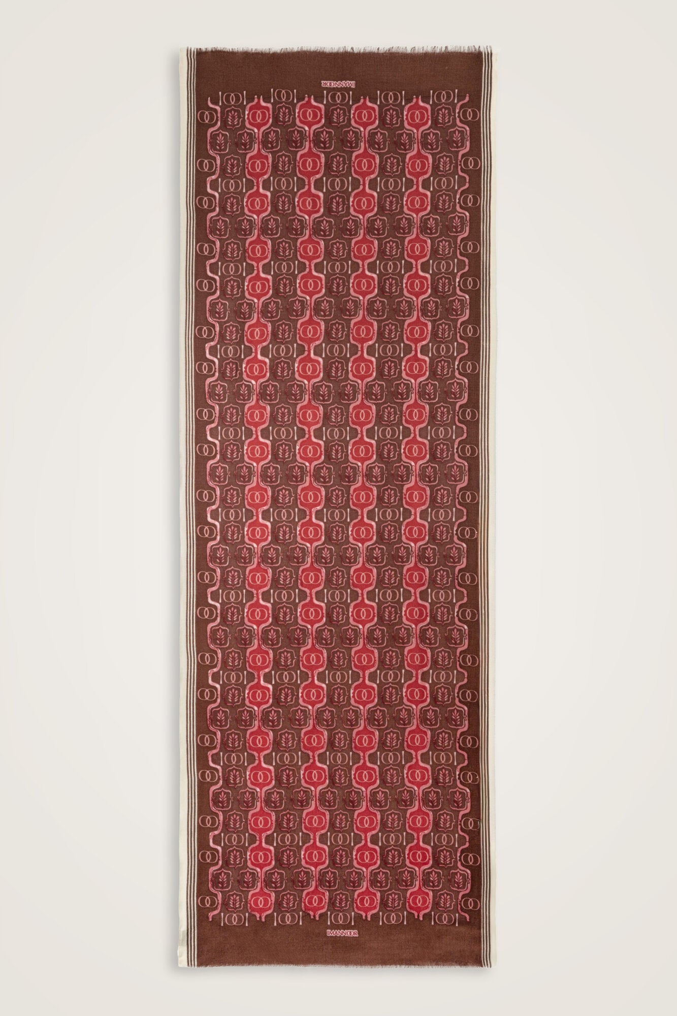 Girdap Kahve-Bordo Yün Şal 70x200