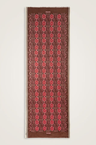 Girdap Kahve-Bordo Yün Şal 70x200