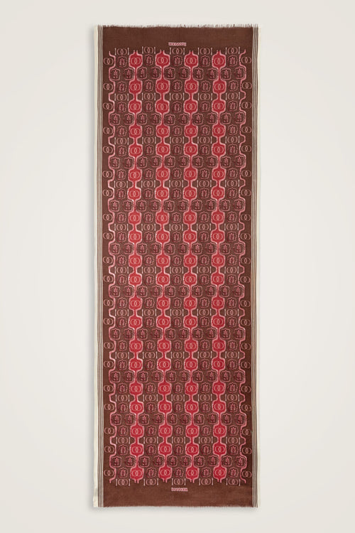 Swirl Brown-Burgundy Wool Shawl