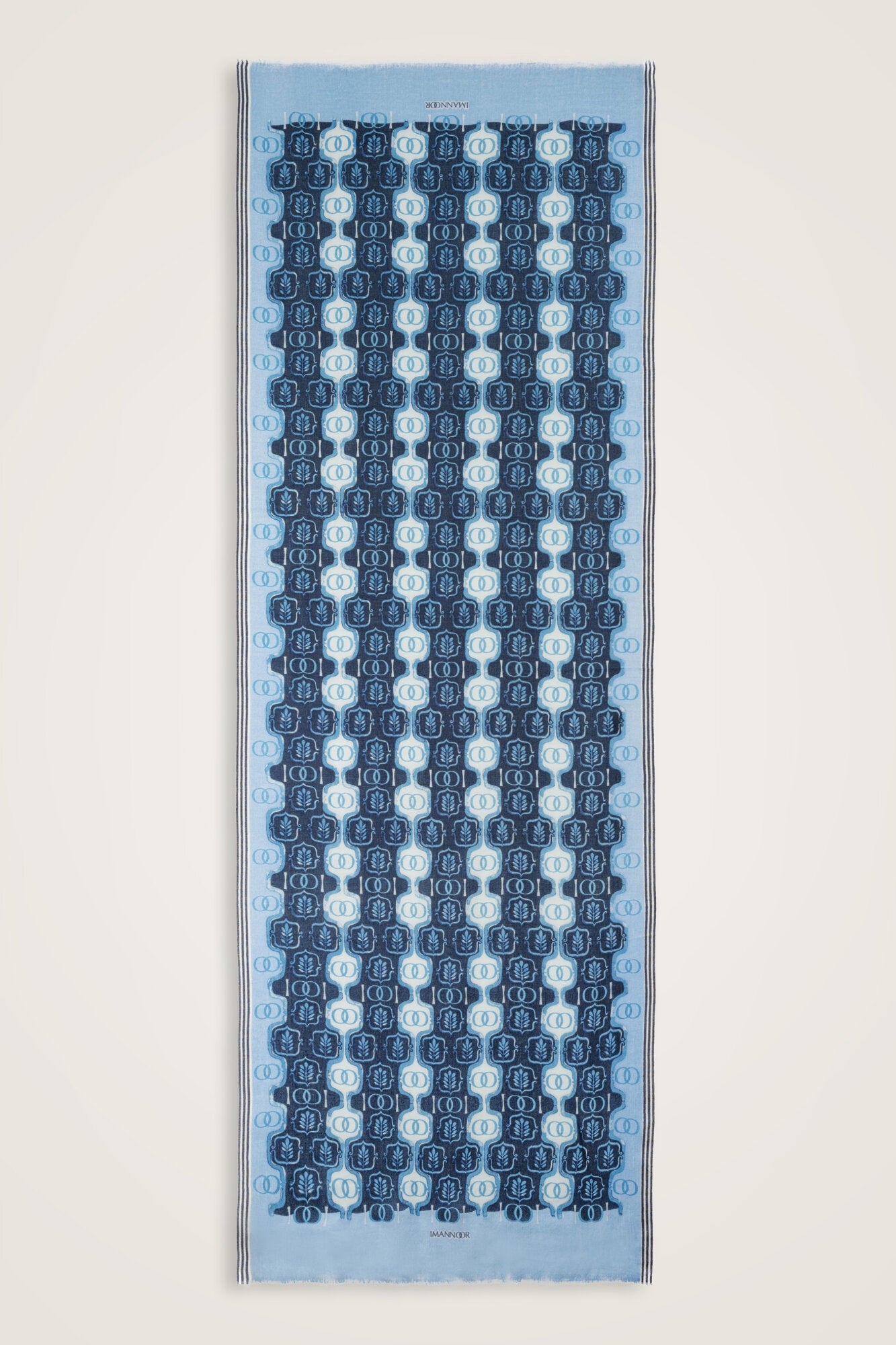 Girdap Lacivert Yün Şal 70x200