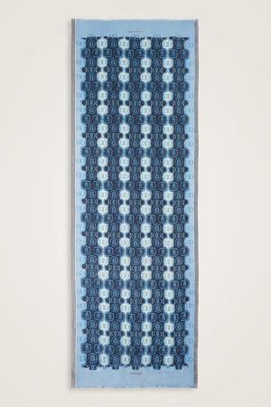 Swirl Navy Blue Wool Shawl