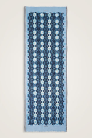 Girdap Lacivert Yün Şal 70x200