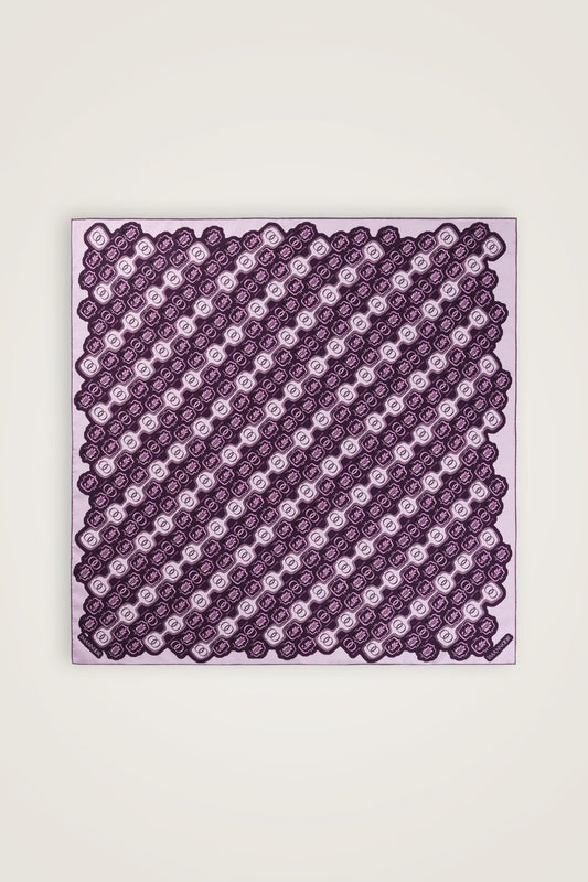 Girdap Mürdüm Tivil İpek Eşarp 95x95