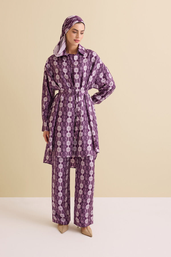 Vordap Plum Silk Long Shirt
