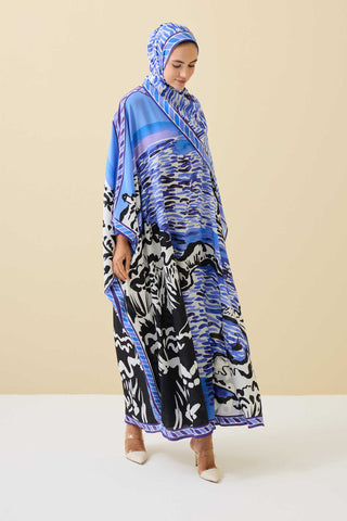 Göl Kenarı Mor İpek Kaftan