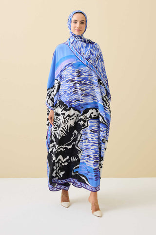 Göl Kenarı Mor İpek Kaftan