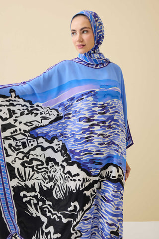 Göl Kenarı Mor İpek Kaftan