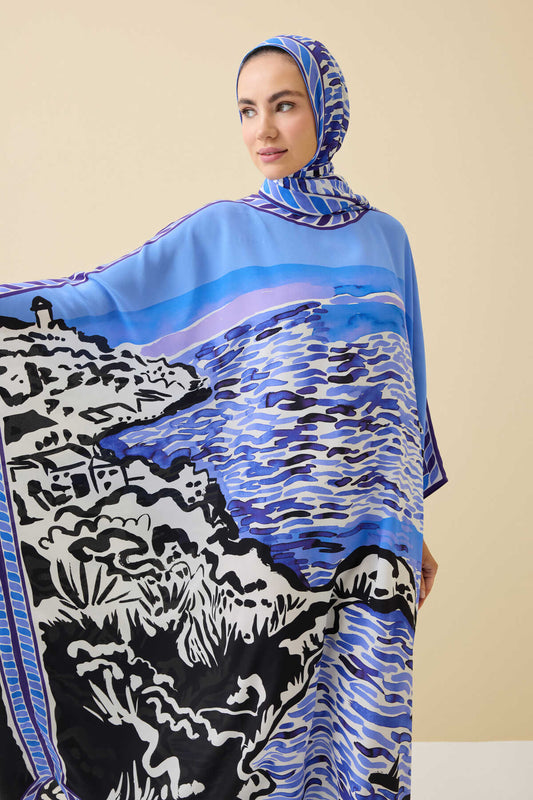 Göl Kenarı Mor İpek Kaftan
