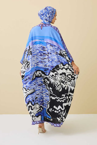 Göl Kenarı Mor İpek Kaftan