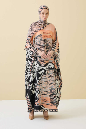 Lakeside Salmon Silk Kaftan