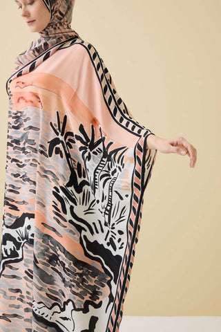 Göl Kenarı Somon İpek Kaftan