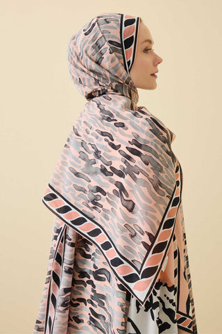 Göl Kenarı Somon Krep İpek Kaftan Şal 70x210