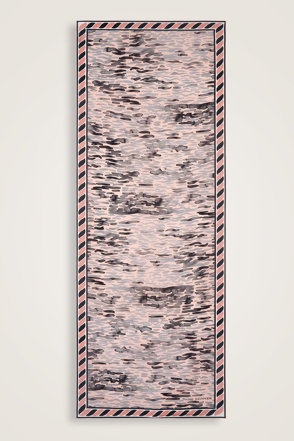 Göl Kenarı Somon Krep İpek Kaftan Şal 70x210