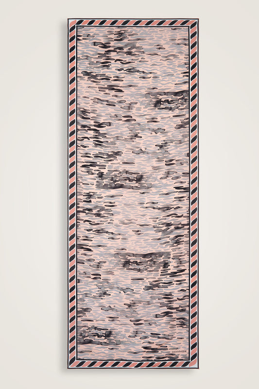 Göl Kenarı Somon Krep İpek Kaftan Şal 70x210