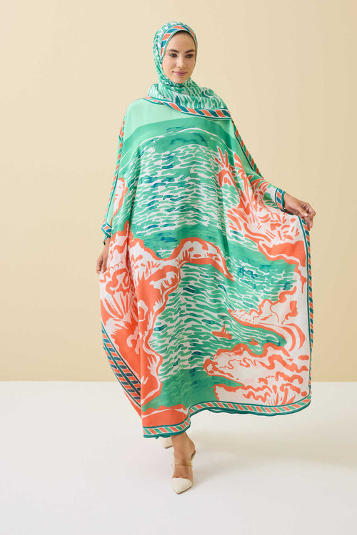 Lakeside Green Silk Kaftan