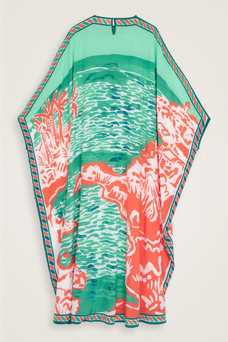 Göl Kenarı Yeşil İpek Kaftan