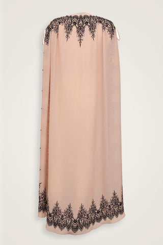 Gül Dantel Pudra İpek Abaya
