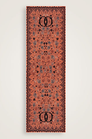 Gül Dantel Somon Krep İpek Kaftan Şal 70x210