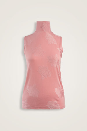 Rose Jacquard Dark Pink Supreme Sleeveless Blouse