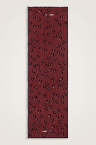 Gülsarı Bordo Krep İpek Şal 70x210