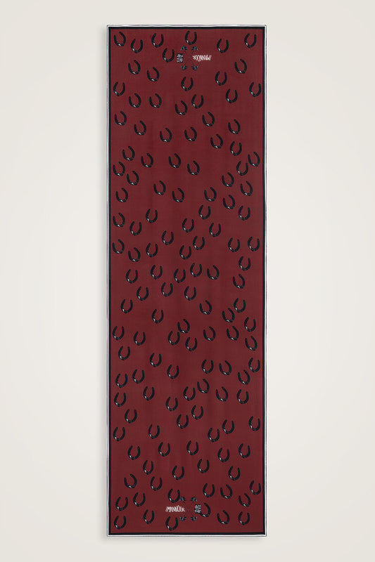 Gülsarı Bordo Krep İpek Şal 70x210