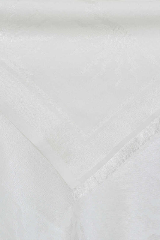Güneş Doğarken Beyaz Pamuk İpek Şal 80x200