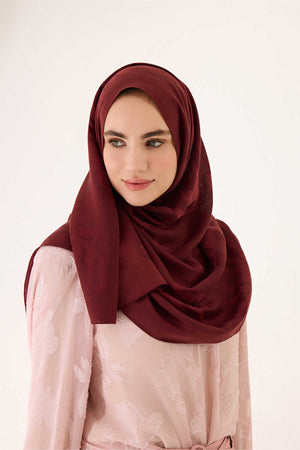 Sun Rise Ferah Tencel Wool Viscose Shawl Burgundy