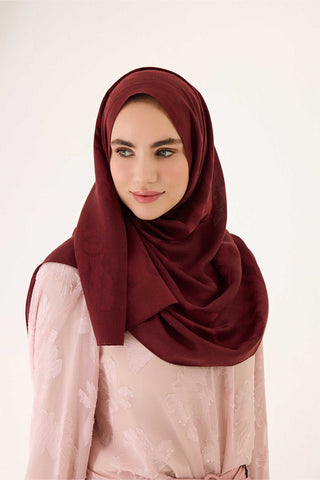 Güneş Doğarken Bordo Ferah Tencel Şal 70x200
