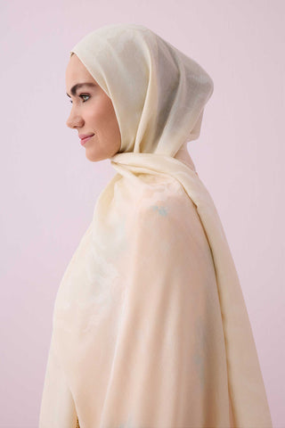 Güneş Doğarken Ekru Ferah Tencel Şal 70x200