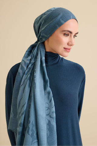 Güneş Doğarken Turkuaz Ferah Tencel Şal 70x200